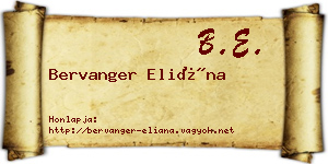 Bervanger Eliána névjegykártya